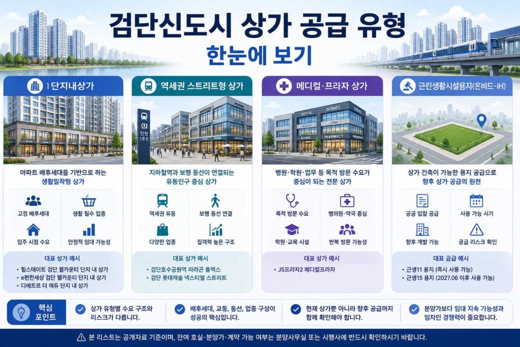 검단신도시 상가 공급유형 한눈에 보기