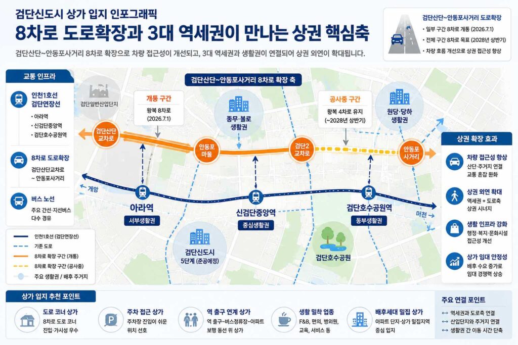 검단신도시 상가 입지 인포그래픽