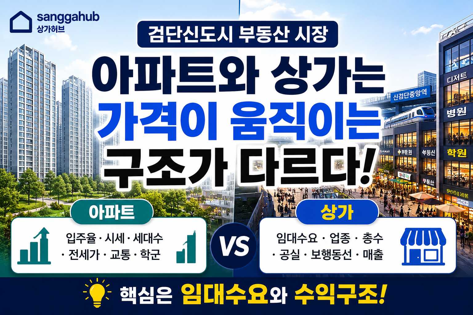 검단신도시 부동산 시장에서 상가는 아파트와 다르게 봐야 하는 이유